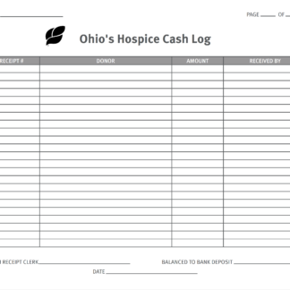 Ohio's Hospice Cash Log Carbon Sheet