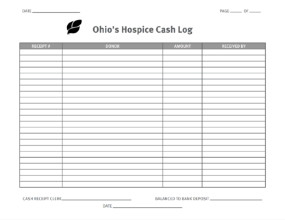 Ohio's Hospice Cash Log Carbon Sheet